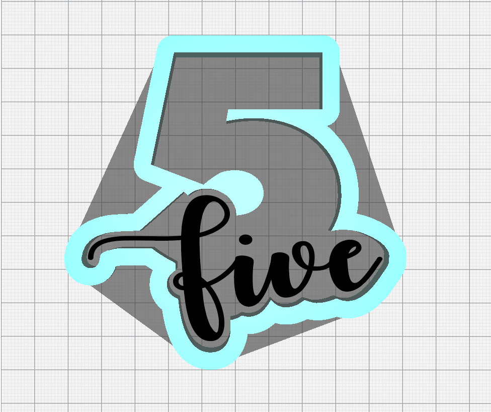 Number Five With Word Cookie Cutter | Etsy