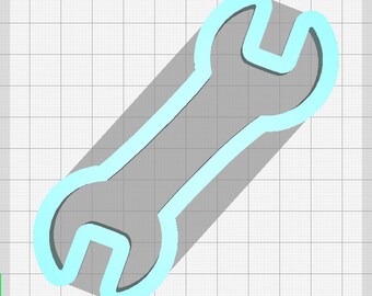 Wrench Cookie Cutter, 3D Printed PLA Plastic