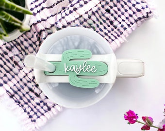 Custom Cactus Tumbler Topper | Cute Topper | Cactus Name Plate| 40oz| 30oz