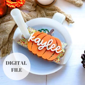 Decorazione per tumbler a forma di zucca autunnale SVG, decorazione per tumbler autunnale FILE DIGITALE, targhetta H2.0 da 30 e 40 once