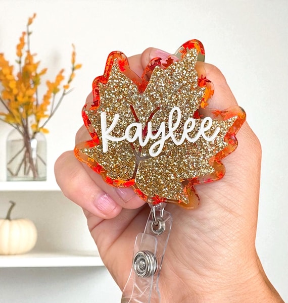 Fall Badge Reel | Fall Leaf Badge Reel | Teacher Badge Reel | Nurse Badge Reel | Cute Fall Badge Reel Gift | Acrylic Badge Reel