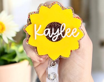 Spring Badge Reel | Sunflower Badge Reel | Teacher Badge Reel| Nurse Badge Reel| Summer Badge Reel | Badge Reel Gift