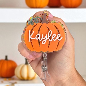 Fall Badge Reel | Pumpkin Badge Reel | Teacher Badge Reel | Nurse Badge Reel | Cute Fall Badge Reel Gift | Acrylic Badge Reel