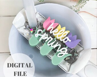 Tulip Tumbler Topper DIGITAL FILE | SVG File Only | 30 and 40 oz H2.0 | Spring Tumbler Topper
