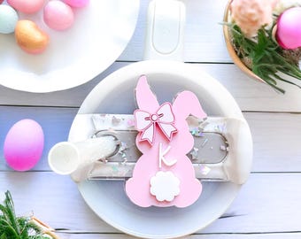 Easter Bunny Tumbler Topper |Personalized Easter Stanley Topper | Bunny Name Plate | Stanley Name Plate | For 30 and 40oz H2.0 | Cute Topper