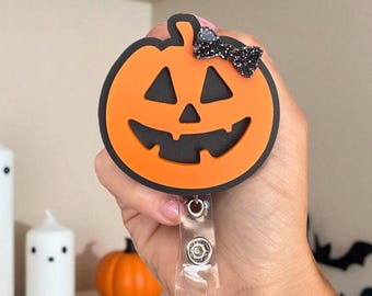 Halloween Badge Reel | Jack-o-Lantern Badge Reel | Fall Badge Reel | Teacher Badge Reel | Nurse Badge Reel | Cute Halloween Badge Reel Gift