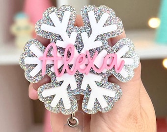 Snowflake Tree Badge Reel | Christmas Badge Reel | Winter Badge Reel | Teacher Badge Reel | Nurse Badge Reel | Cute Christmas Badge Reel