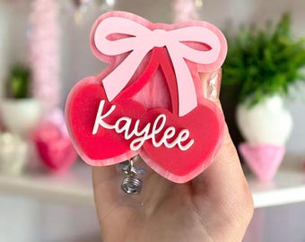 Valentines Badge Reel | Cherry Badge Reel | Teacher Badge Reel| Nurse Badge Reel| Valentine Badge Reel Gift