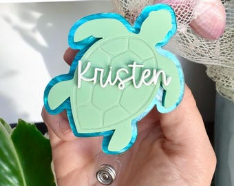Sea Turtle Badge Reel | Beachy Badge Reel | Summer Badge Reel | Teacher Badge Reel | Nurse Badge Reel | Sea Turtle Badge Reel Gift
