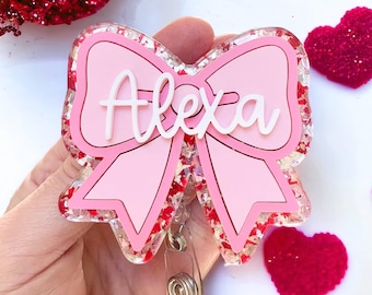 Valentines Badge Reel | Bow Badge Reel | Teacher Badge Reel| Nurse Badge Reel| Valentine Badge Reel Gift