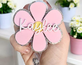 Spring Badge Reel | Personalized Daisy Badge Reel | Teacher Badge Reel| Nurse Badge Reel| Flower Badge Reel | Badge Reel Gift