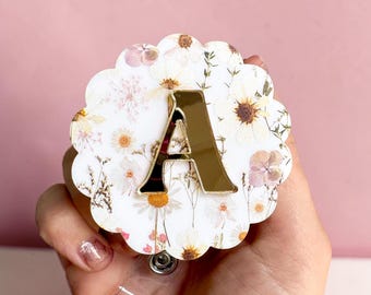Personalized Floral Badge Reel | Spring and Summer Badge Reel | Teacher Badge Reel | Nurse Badge Reel | Flower Badge Reel