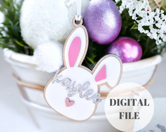 Easter Basket Tag DIGITAL FILE | Easter Gift Tag SVG | Custom Easter Tag Laser File