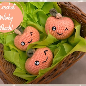 Crochet Winky Peach | Gift For Peach Lovers | Bubble Butt Peach | Amigurumi Gift | Crochet Gift | Peach Birthday Gift | Singular Peach