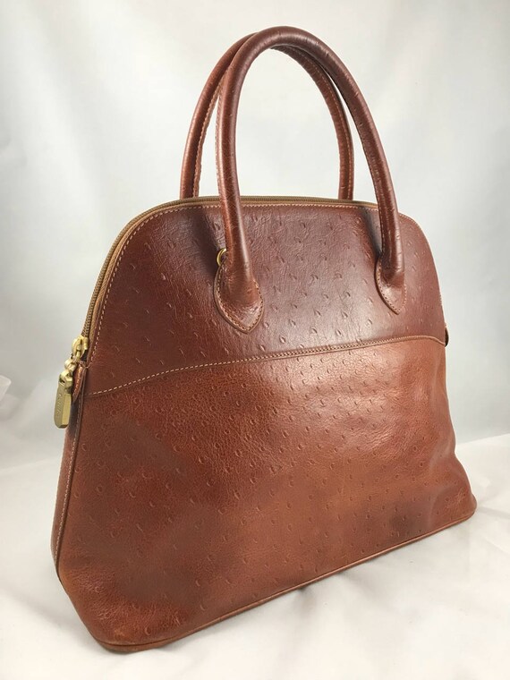Authentic Vintage Furla Handbag Ostrich Leather