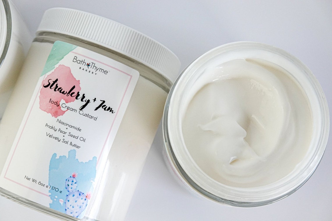 Lightweight Strawberry Body Cream for All Skin types VEGAN Etsy