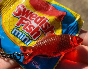 Swedish fish keychain|Candy keychain|Fishing Gift|Resin Keychain