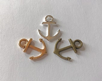 Antique Bronze Ships Anchor /& Chain Charms Pirate 32mm x 27mm NF LF CF TS385