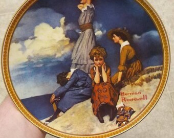 Waiting on the Shore Norman Rockwell Plate 10013T
