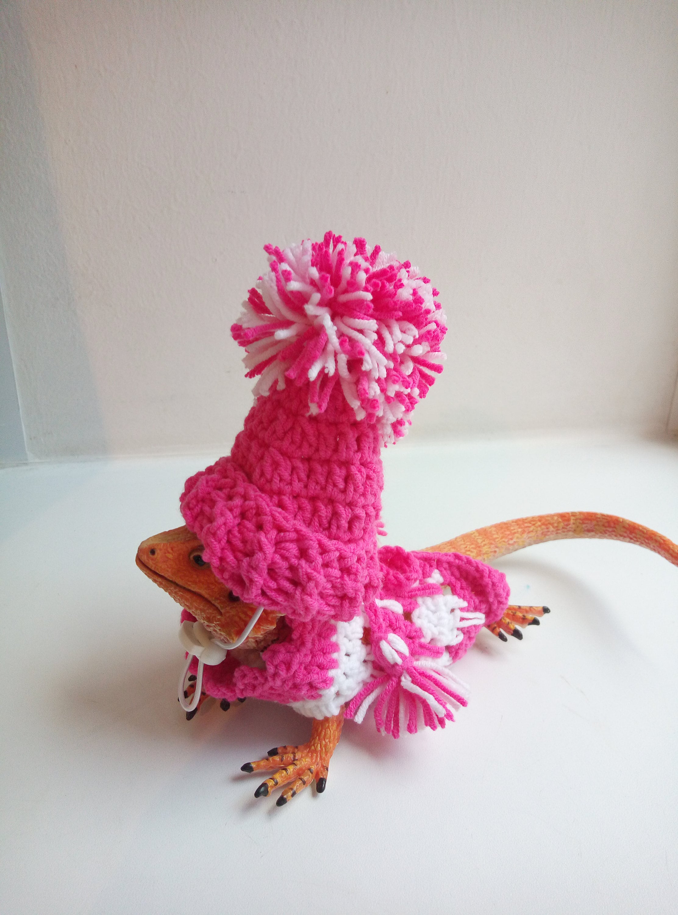 Bearded Dragon Sweater and Pom Pom Hat Green / White Etsy