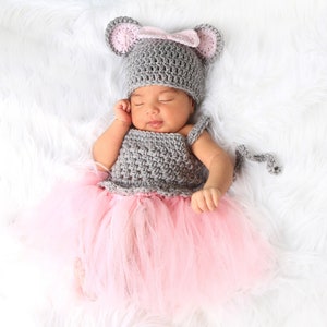 Mouse costume for baby Newborn mouse costume for girl First Halloween costume for girl Baby photo outfit Mouse outfit Newborn photo outfit