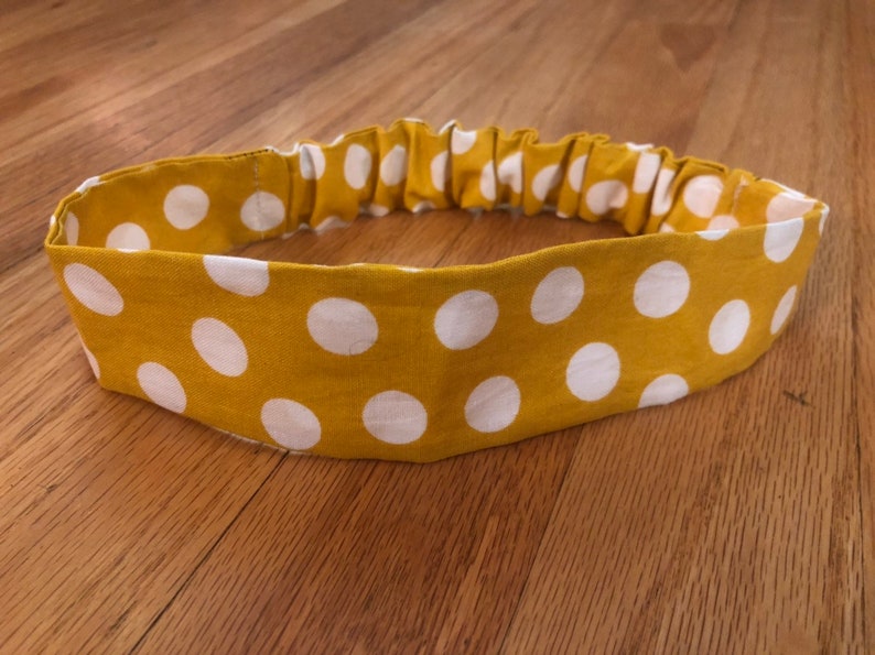 Mustard Polk-A-Dot Headband Gender Neutral Headband Boy Headband BoybandN