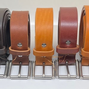 Richard Mason 11-13 oz Full Grain, English Bridle Veg Tan Leather in 7 Colors. 1.5&quot; wide Size 28-60&quot; Length &quot;HANDCRAFTED&quot; Hermann Oak/Chahin