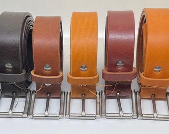 Richard Mason 11-13 oz Full Grain, English Bridle Veg Tan Leather in 7 Colors. 1.5" wide Size 28-60" Length "HANDCRAFTED" Hermann Oak/Chahin