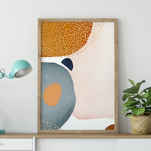 Boho Abstract Art | Pastel Color Art | Terracotta Abstract Print | Abstract Shape Art | Simple Boho Decor | Boho Home decor | 11x14 Decor