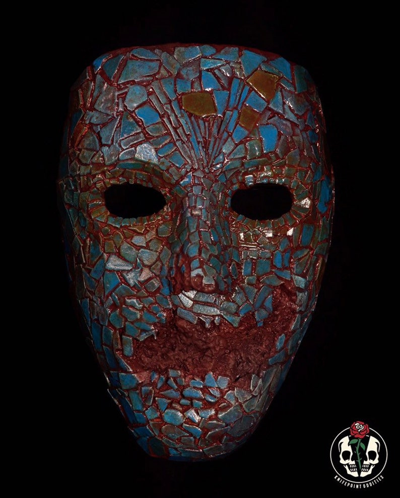 The Serpent Idol mask {wearable faux turquoise Quetzalcoatl museum display}
