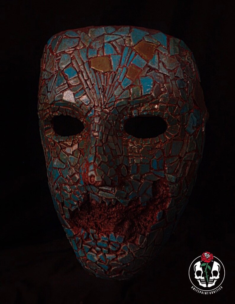 The Serpent Idol mask {wearable faux turquoise Quetzalcoatl museum display}