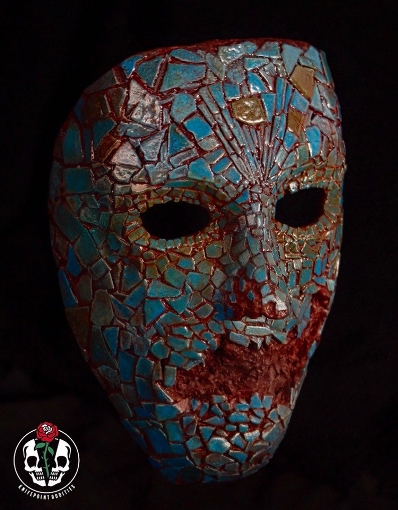 The Serpent Idol mask {wearable faux turquoise Quetzalcoatl museum display}
