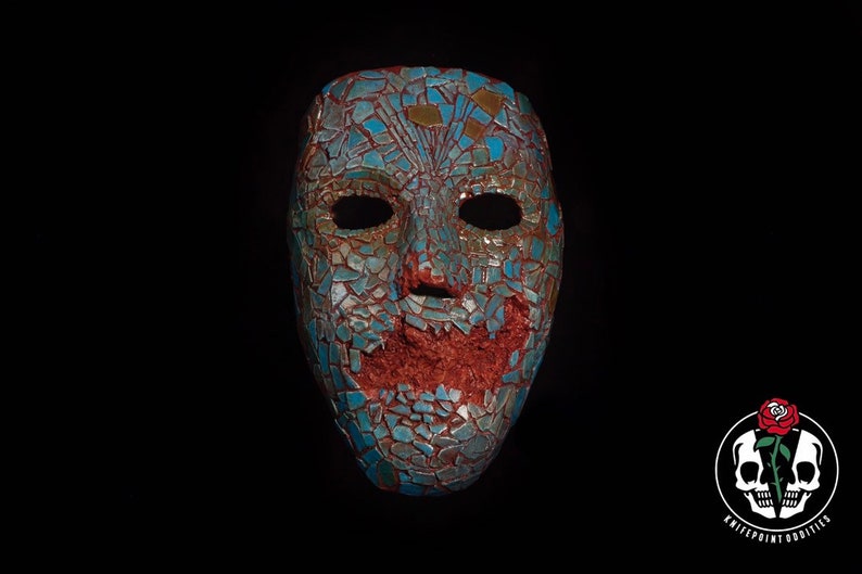 The Serpent Idol mask {wearable faux turquoise Quetzalcoatl museum display}