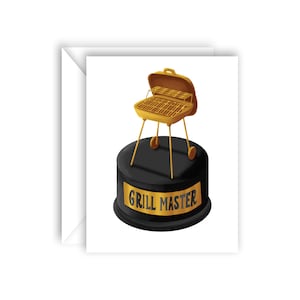 Carte de fête des pères amusante Grill Master pour papa avec intérieur vierge