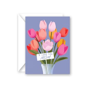 Tarjeta "Te amo mamá" para todos los días con el interior en blanco