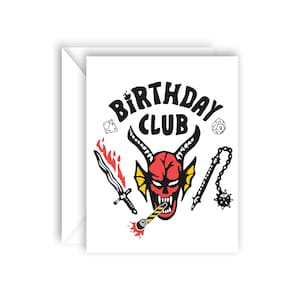D & D Bday Club Geburtstagskarte mit leerer Innenseite