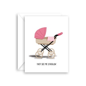 Tarjeta divertida para baby shower, para nuevos padres, mamá y papá.