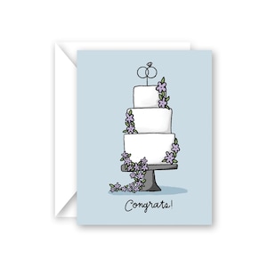 Tarjeta de boda para recién casados con interior en blanco