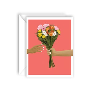 Carte de voeux vierge pour anniversaires, remerciements ou toute autre occasion avec des fleurs vierges à l'intérieur