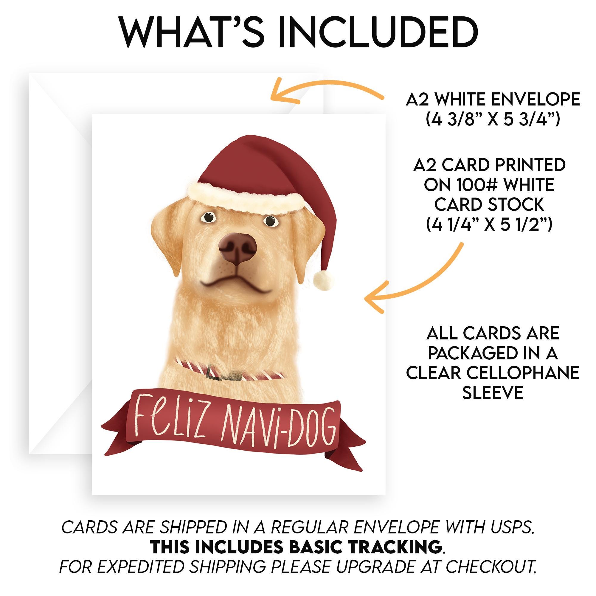 Feliz Navi-dog, Christmas Card for Dog Lover, Holiday Greeting With ...