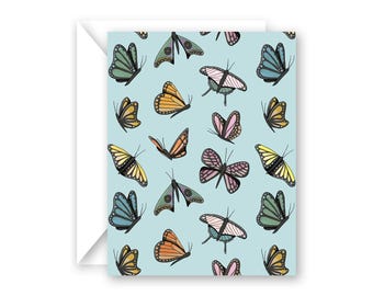 Butterfly Card for Birthdays, Thank Yous or Any Occasion With Blank Inside