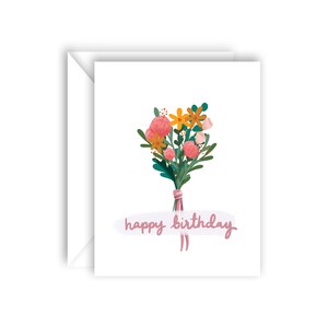 Blumenstrauß-Happy Birthday Karte für Sie mit leerer Innenseite
