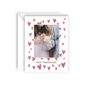 Tarjeta de aniversario linda y personalizada para tu pareja con interior en blanco