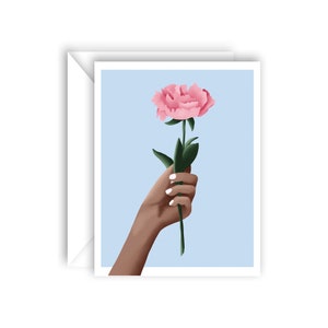 Carte de voeux vierge pour anniversaires, remerciements ou toute autre occasion avec des fleurs vierges à l'intérieur