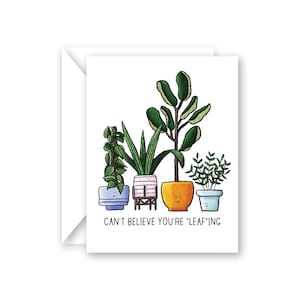 Carte d'adieu pour amateur de plantes, carte d'adieu, cadeau de déménagement vide à l'intérieur