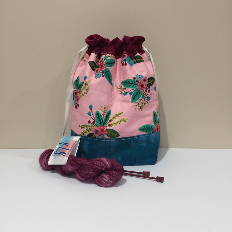 Knitting Bag Project Bag Knitting Sack Crochet Bag Sock Knitting Bag Shawl Knitting Bag