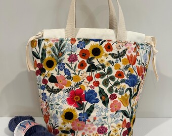 Knitting Bag Project Bag Knitting Sack Crochet Bag Sock Knitting Bag Shawl Knitting Bag