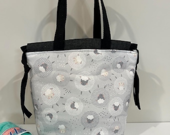 Knitting Bag Project Bag Knitting Sack Crochet Bag Sock Knitting Bag Shawl Knitting Bag