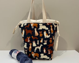 Knitting Bag Project Bag Knitting Sack Crochet Bag Sock Knitting Bag Shawl Knitting Bag