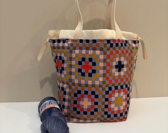 Knitting Bag Project Bag Knitting Sack Crochet Bag Sock Knitting Bag Shawl Knitting Bag